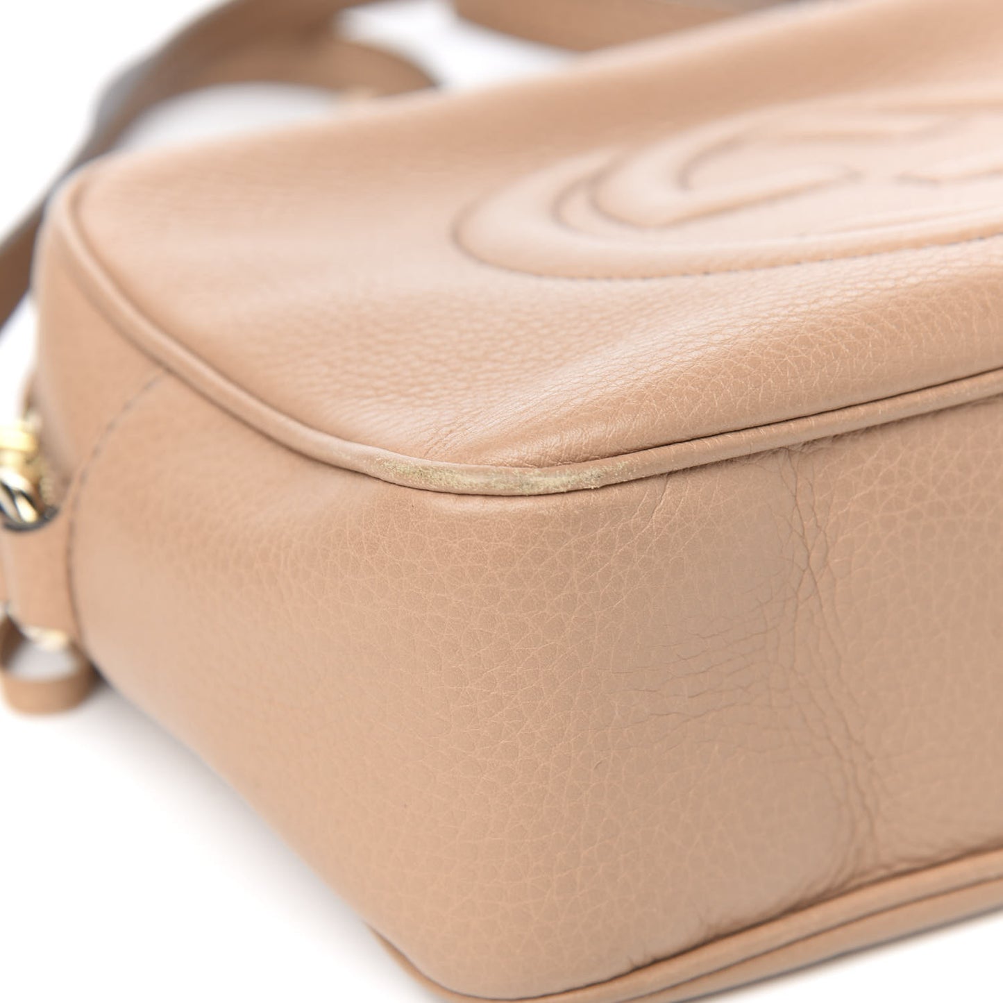 Pebbled Calfskin Small Soho Disco Bag Camelia