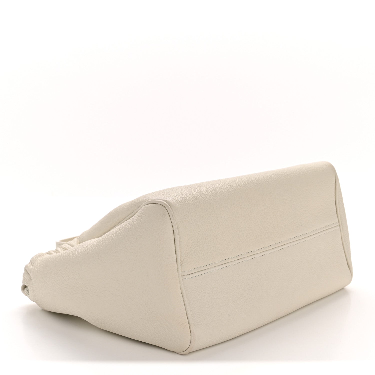 Celine Calfskin Cuir Small Triomphe Cabas Drawstring White 4 of 12