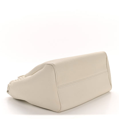 Celine Calfskin Cuir Small Triomphe Cabas Drawstring White 4 of 12