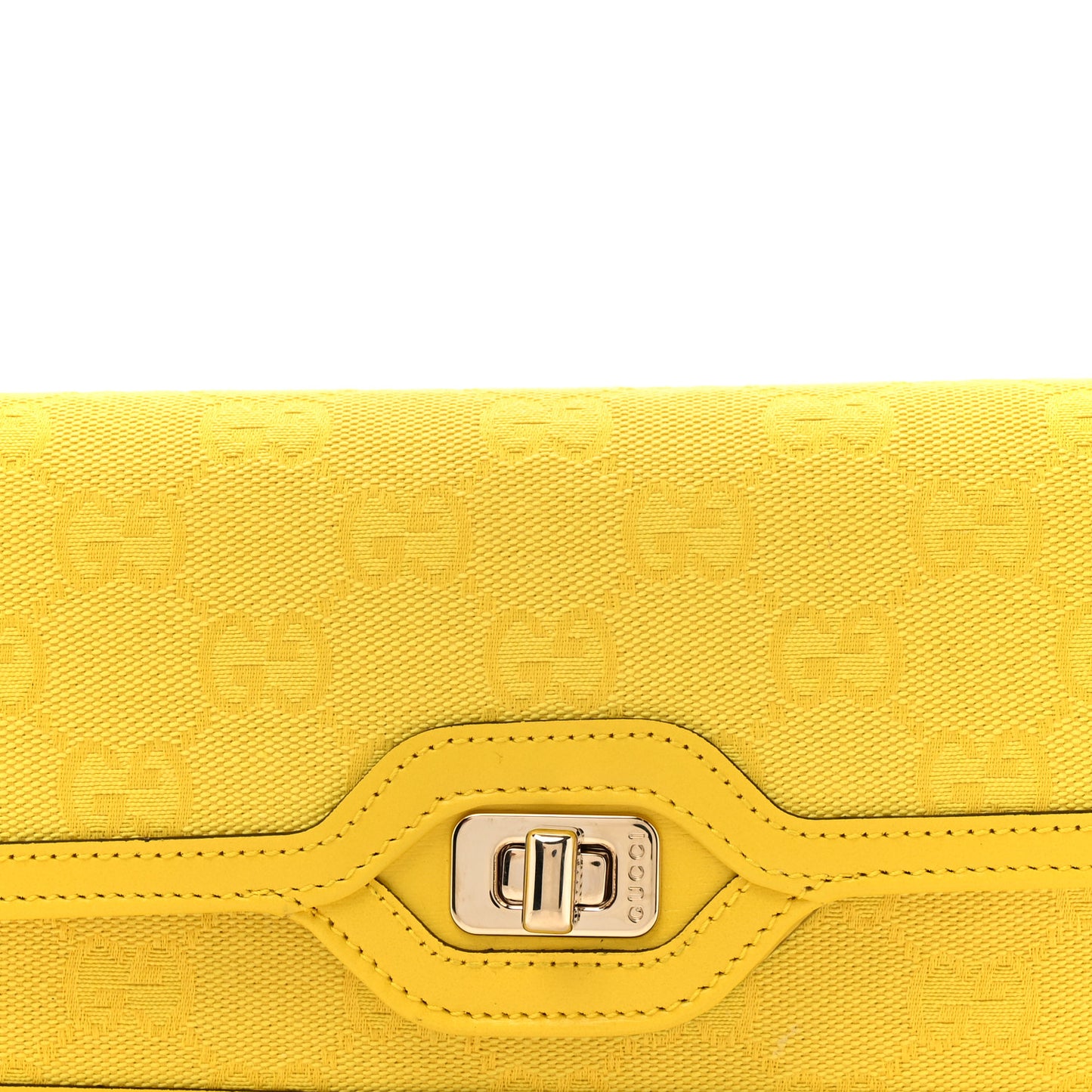 GG Monogram Scratch Lux Calfskin Mini Luce Shoulder Bag Yellow