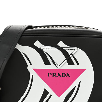 Prada City Calf Banana Print Camera Bag Black Fuchsia 8 of 11