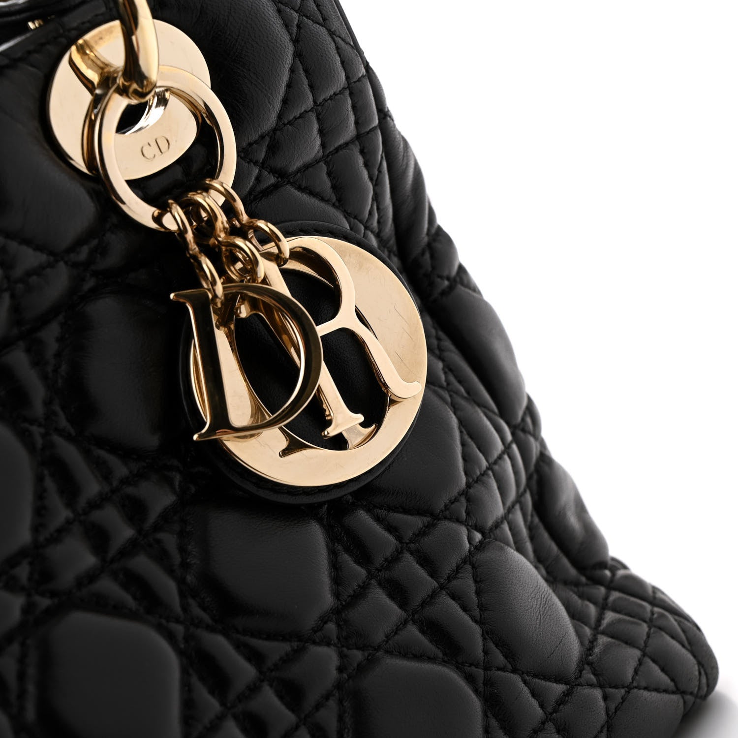 Christian Dior Lambskin Cannage Medium Lady Dior Black 11 of 13