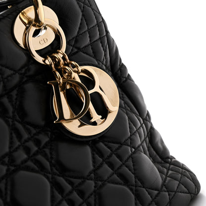 Christian Dior Lambskin Cannage Medium Lady Dior Black 11 of 13