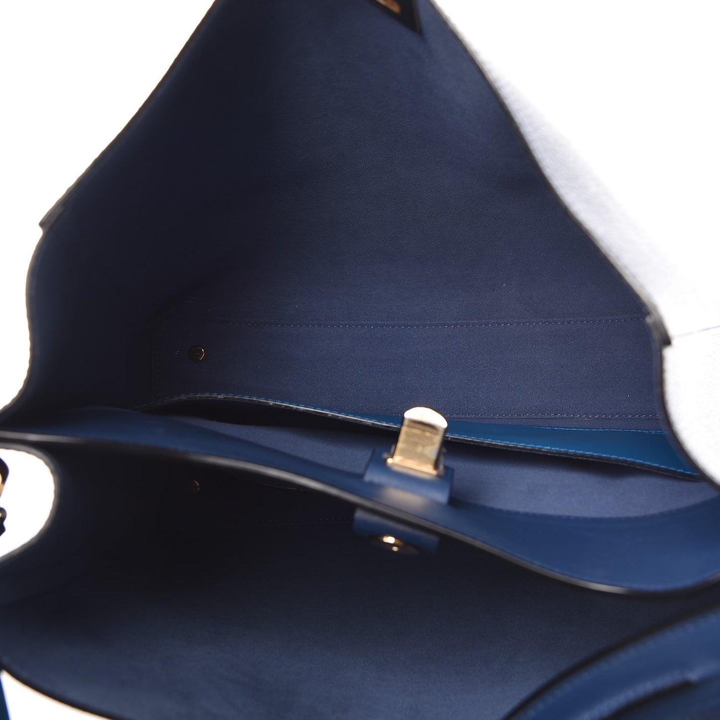 Grained Calfskin Large Milla Hobo Navy Blue