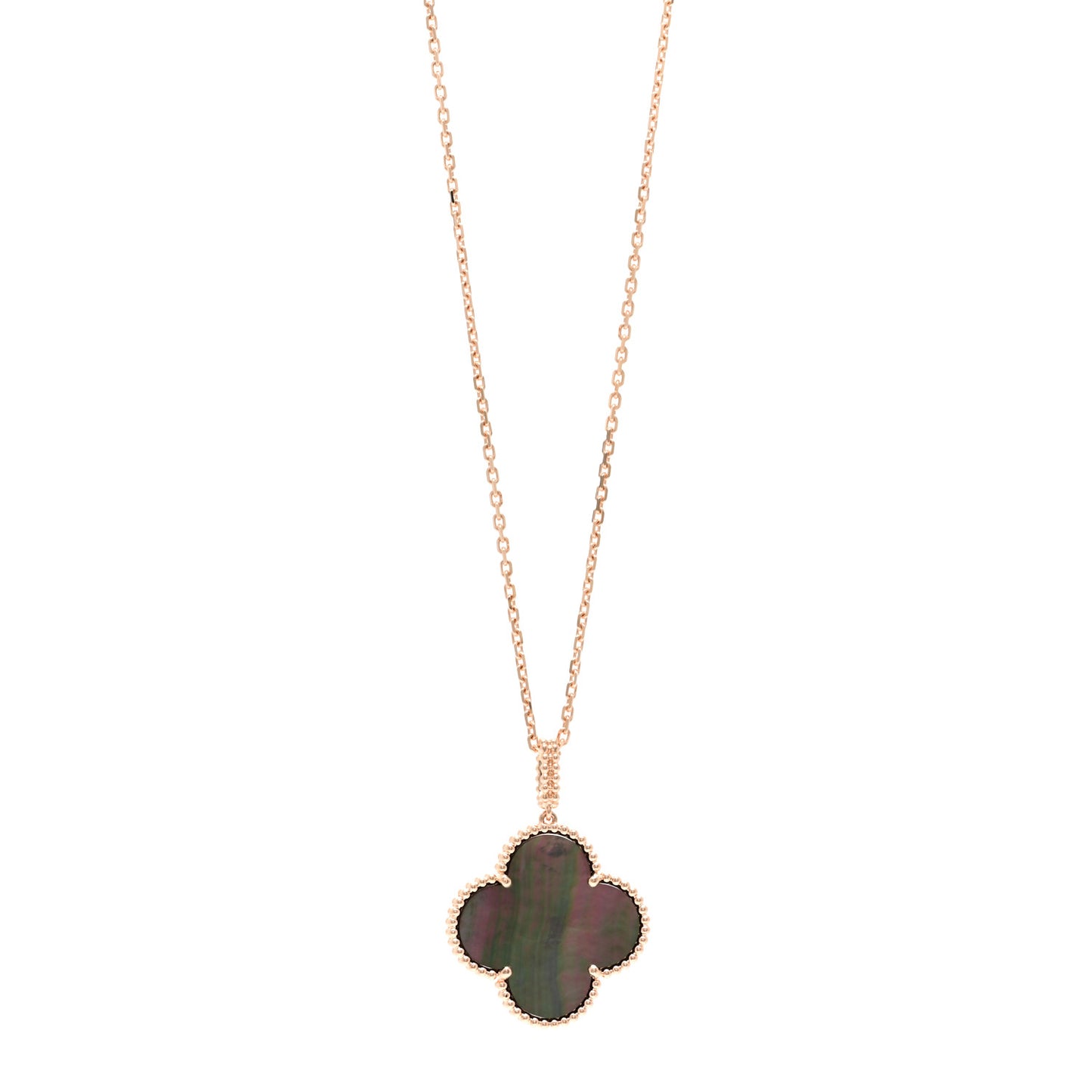 18K Rose Gold Gray Mother of Pearl Magic Alhambra Long Necklace