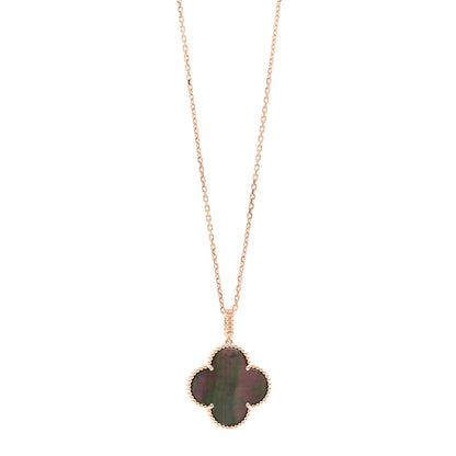Van Cleef & Arpels 18K Rose Gold Gray Mother of Pearl Magic Alhambra Long Necklace 1 of 6