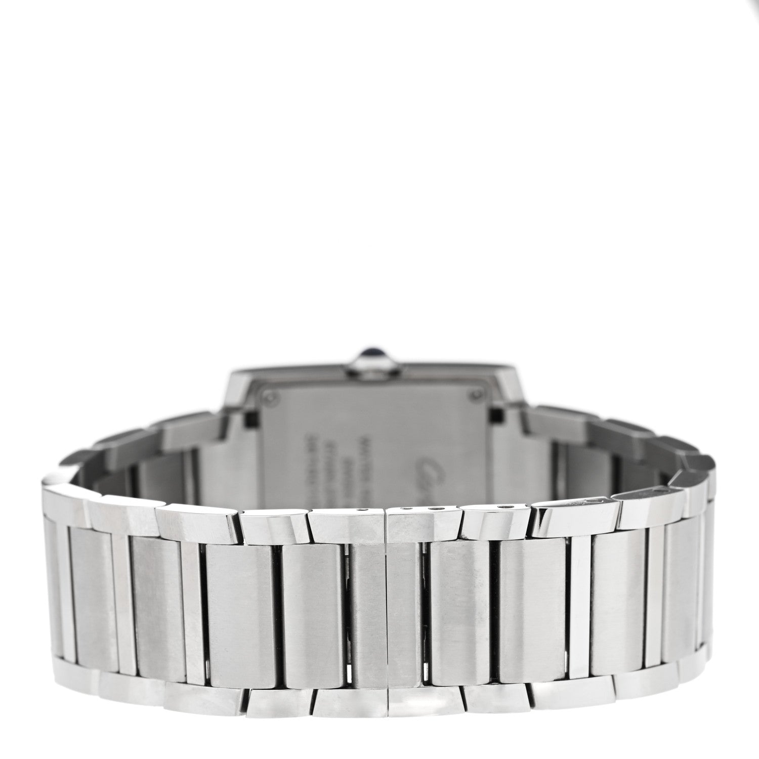 Cartier Stainless Steel Diamond Bezel 28mm Tank Francaise Quartz Watch 3 of 5