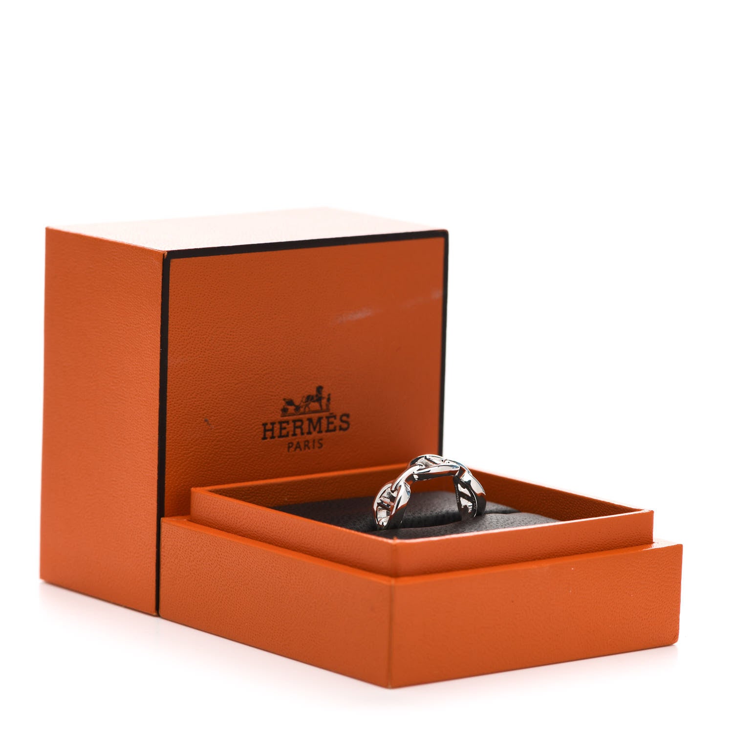 Hermes Sterling Silver PM Chaine d'Ancre Enchainee Band Ring 51 5.75 6 of 6