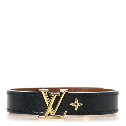 Louis Vuitton Calfskin LV Iconic Bracelet 17 Black 1 of 5