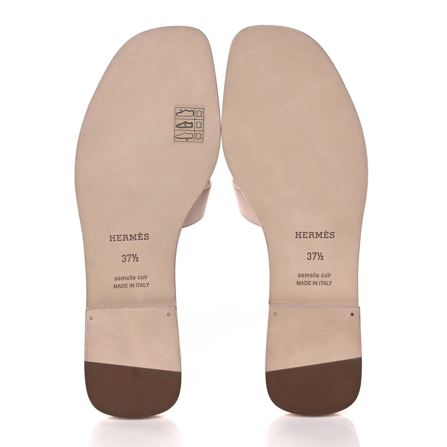 Box Calfskin Oran Sandals 37.5 Rose Pale