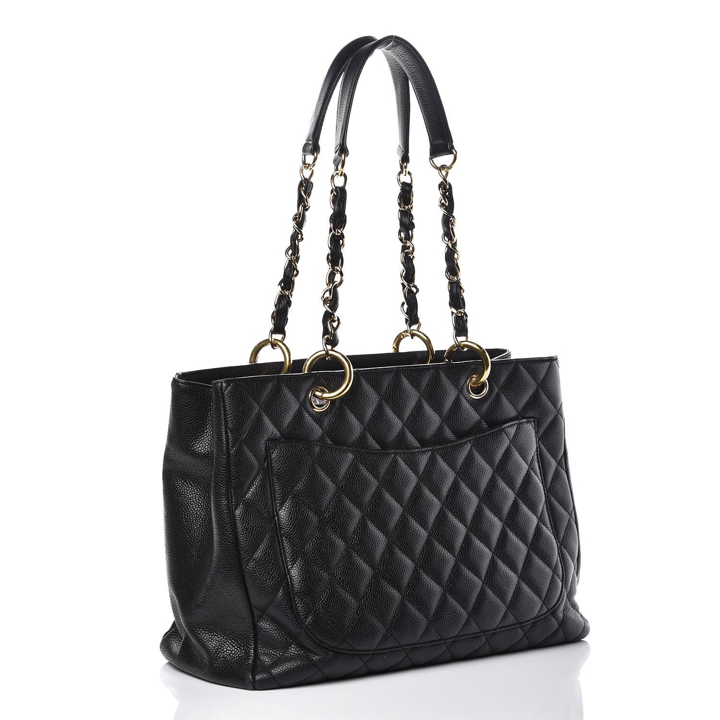 Caviar Quilted Grand Shopping Tote GST Black