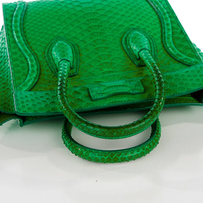 Celine Python Nano Luggage Grass Green 2 of 11