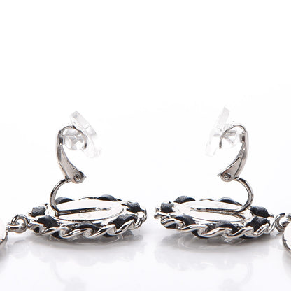 Chanel Baguette Crystal CC Hoop Earrings Silver 4 of 4