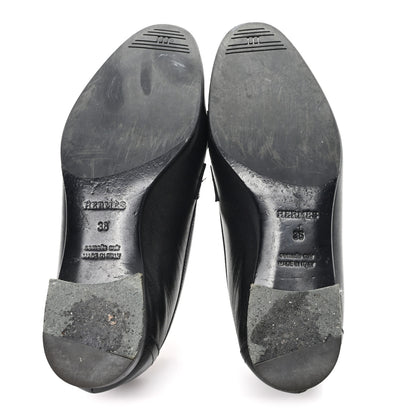 Hermes Goatskin Womens Royal Loafers 36 Black 6 of 12