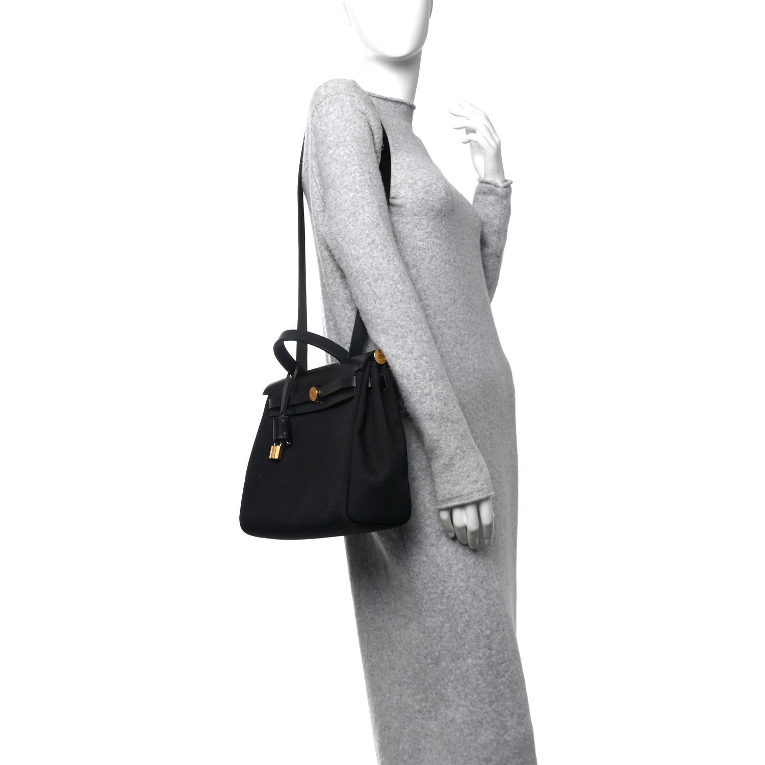 Hermes Toile Militaire Vache Hunter Herbag Zip Retourne 31 PM Black 2 of 11