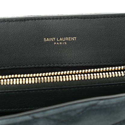 Saint Laurent Suede Y Quilted Monogram Medium Loulou Chain Satchel Deep Green 8 of 11