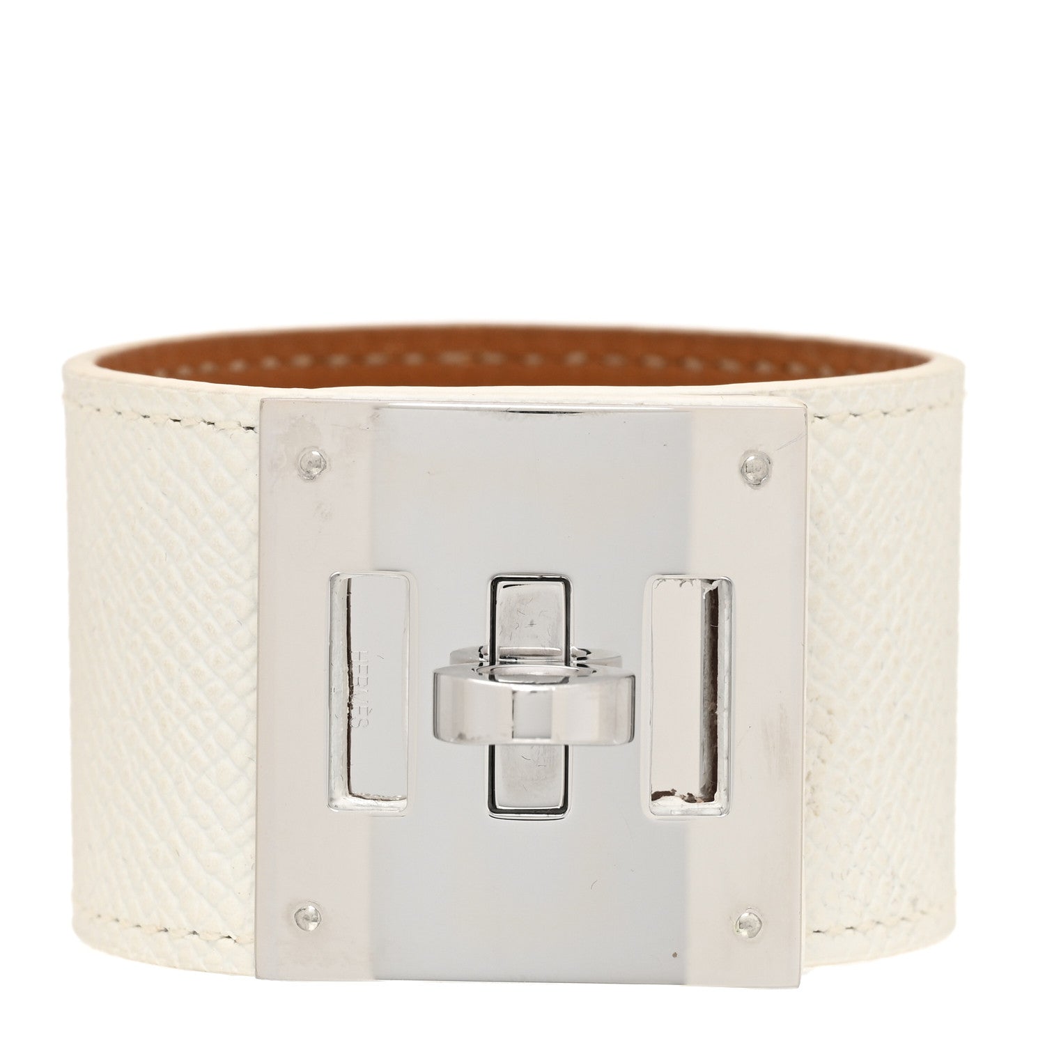 Hermes Epsom Kelly Dog Bracelet White 1 of 5