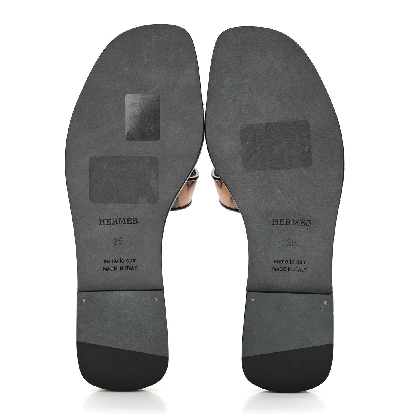 Calfskin Oran Sandals 36 Black Gold