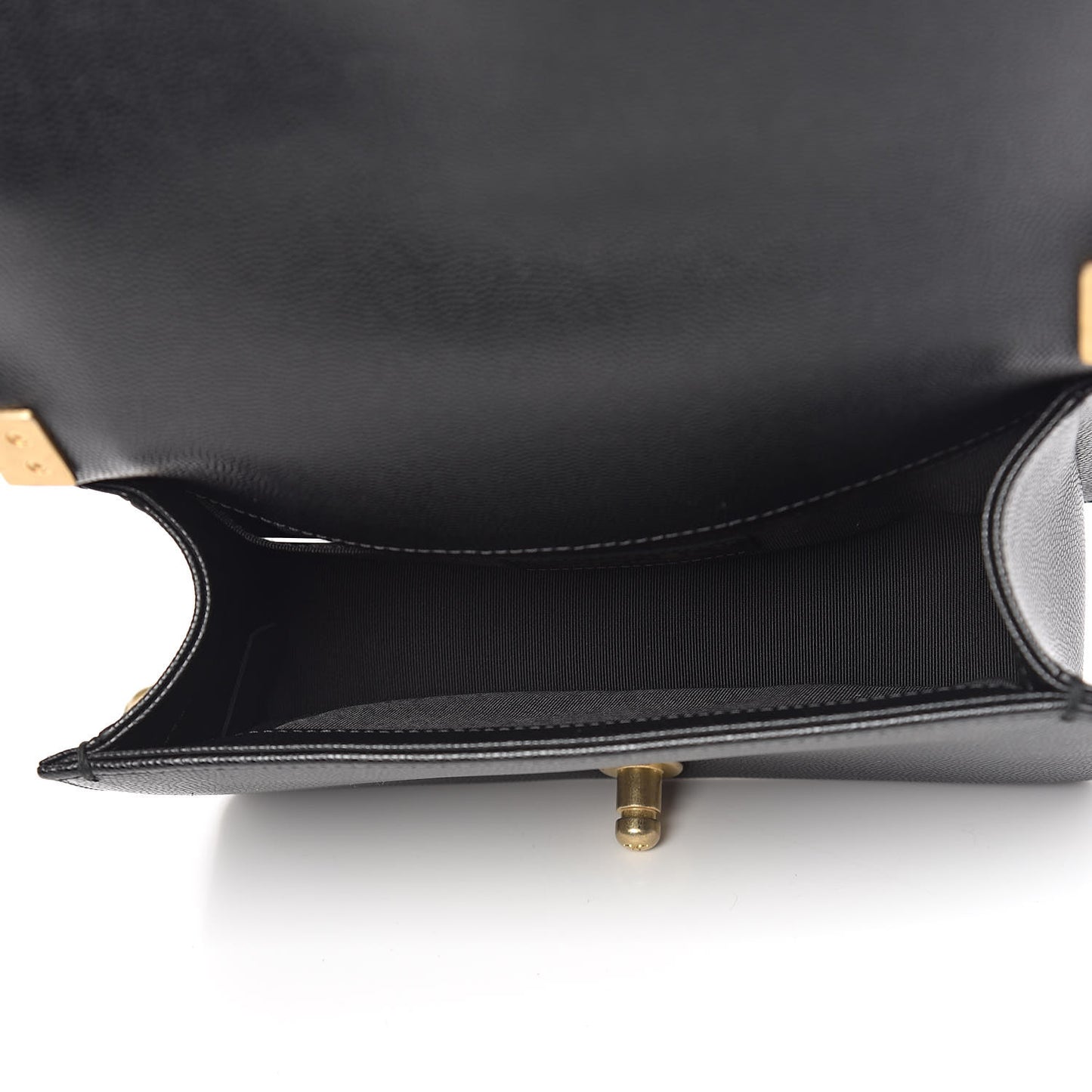 Caviar Quilted Small Boy Flap Black