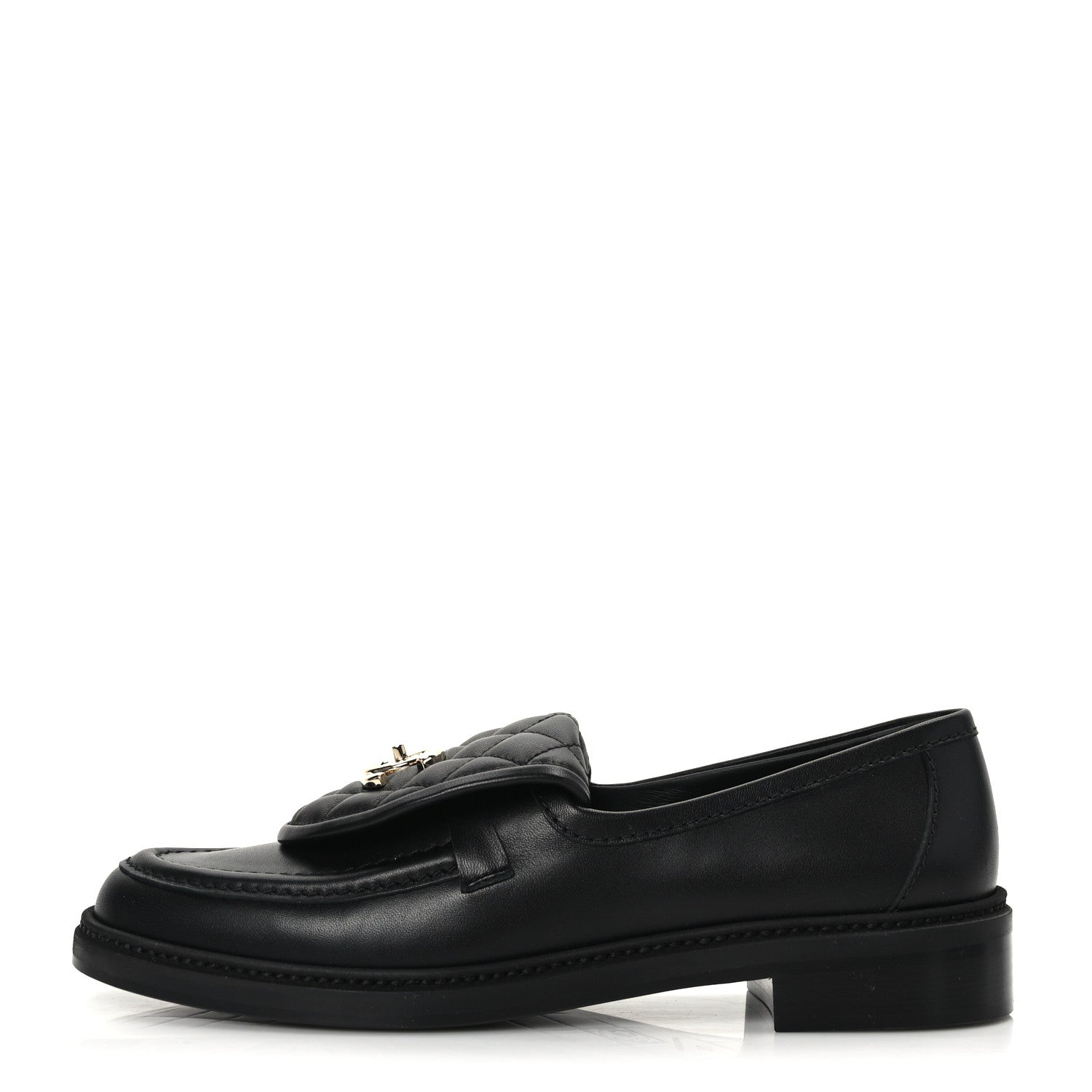 Chanel Lambskin Quilted CC Turnlock Loafers 38 Black 1 of 8