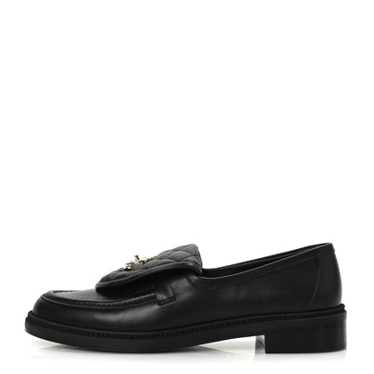 Chanel Lambskin Quilted CC Turnlock Loafers 38 Black 1 of 8
