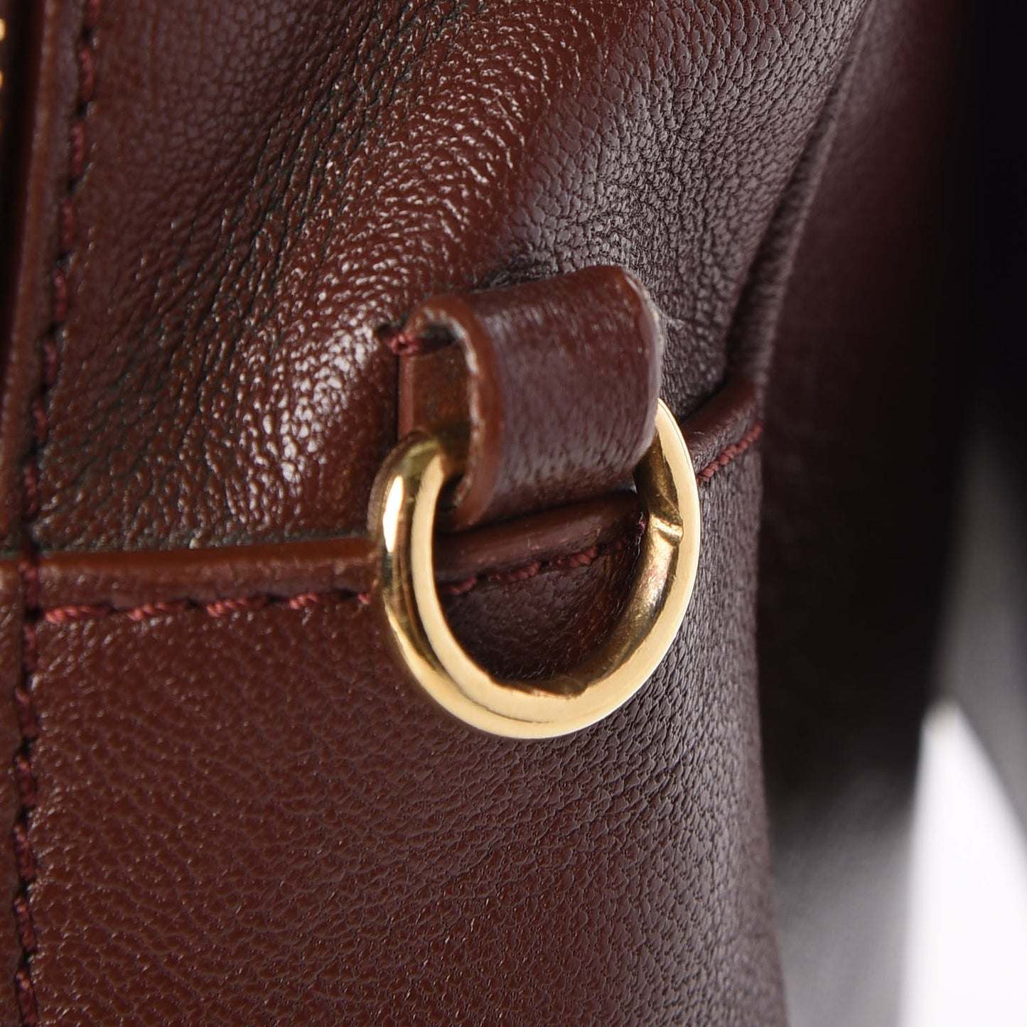 Leather Frankie Zip Handbag Chestnut