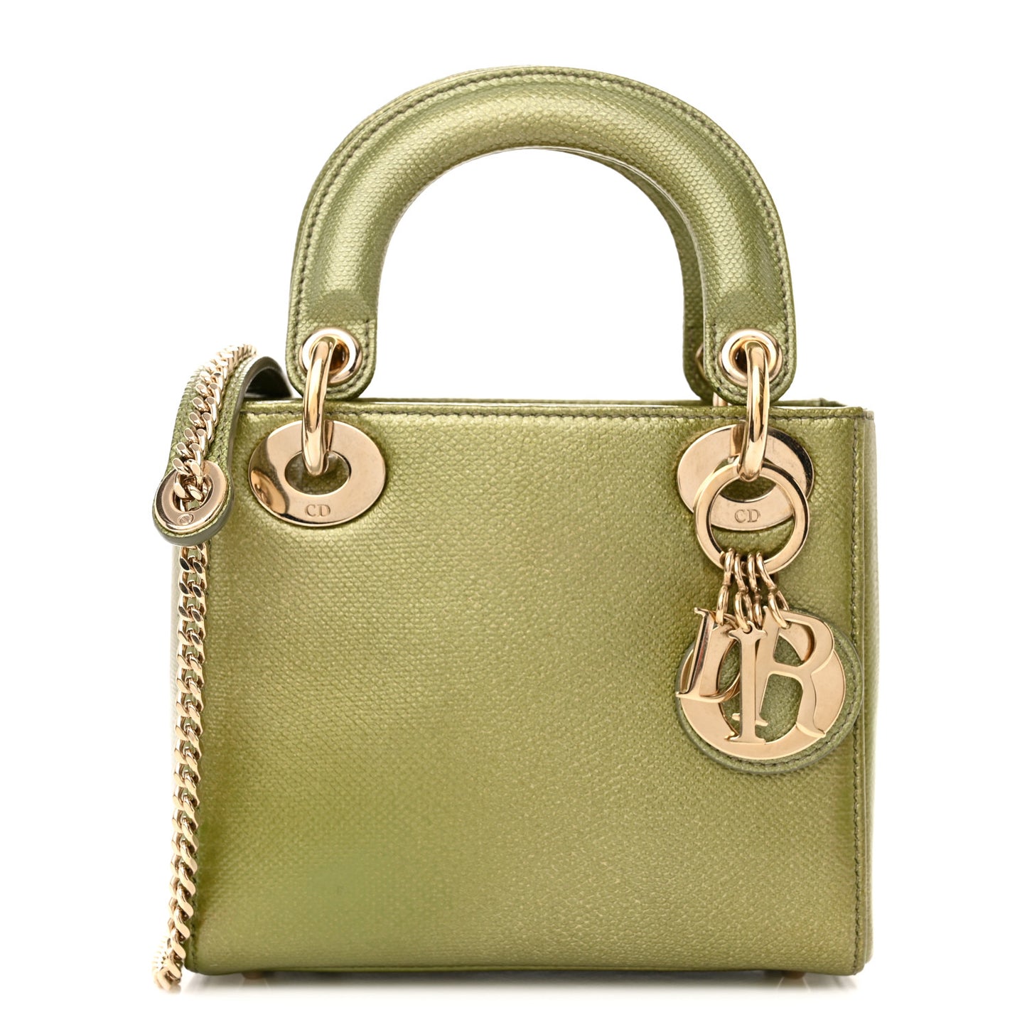 Metallic Lizard Mini Lady Dior Green