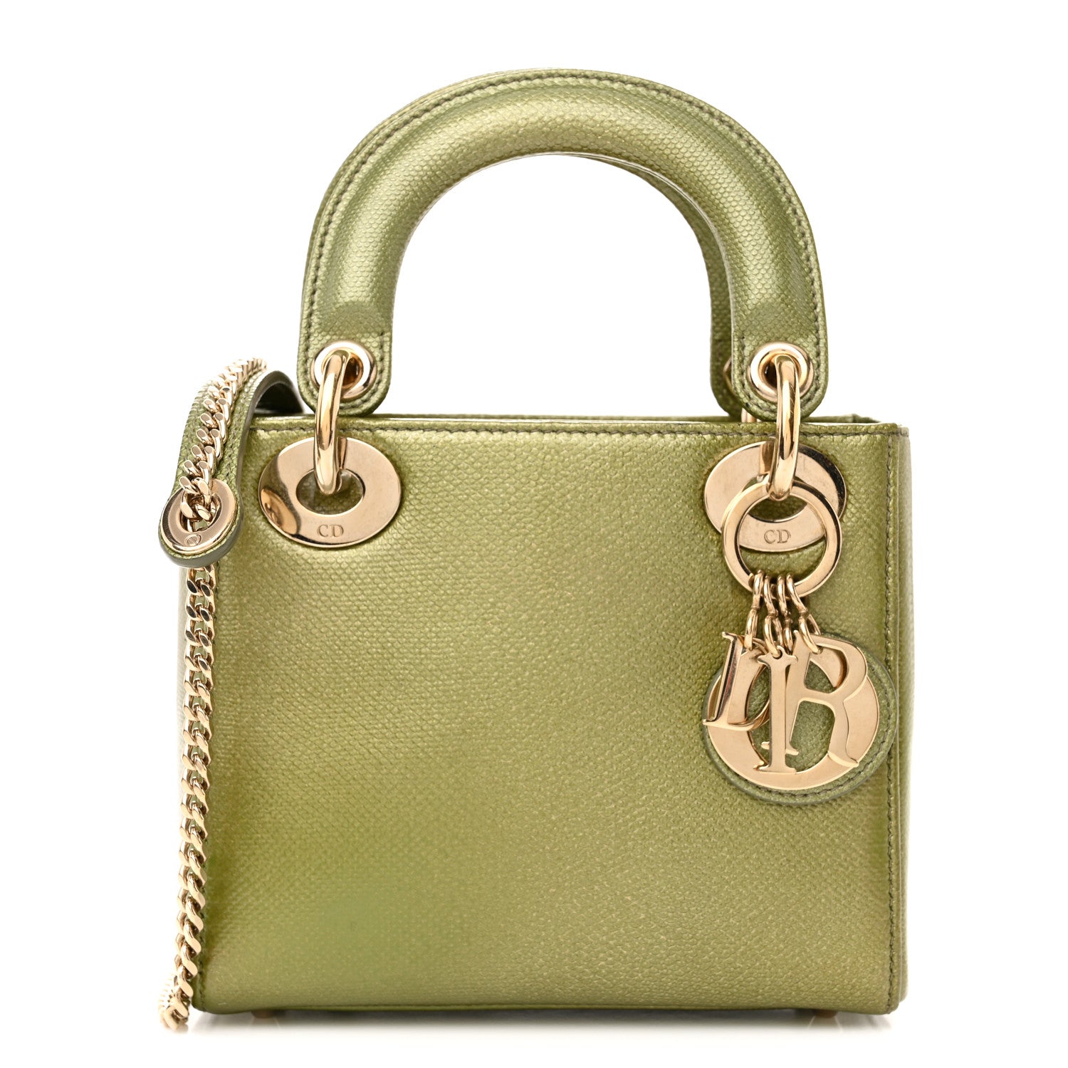 Christian Dior Metallic Lizard Mini Lady Dior Green 1 of 11
