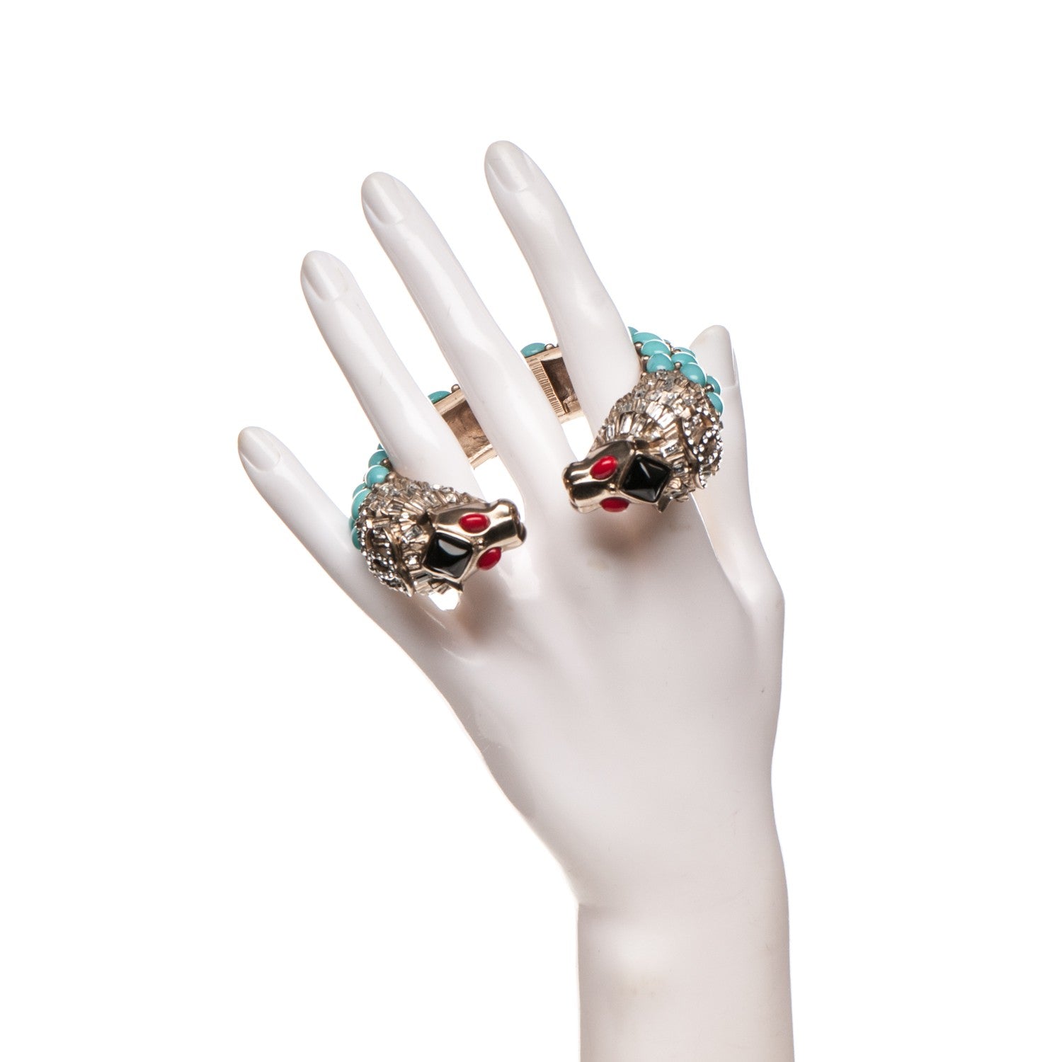 Chanel Crystal Lion Head Bracelet Gold 2 of 6