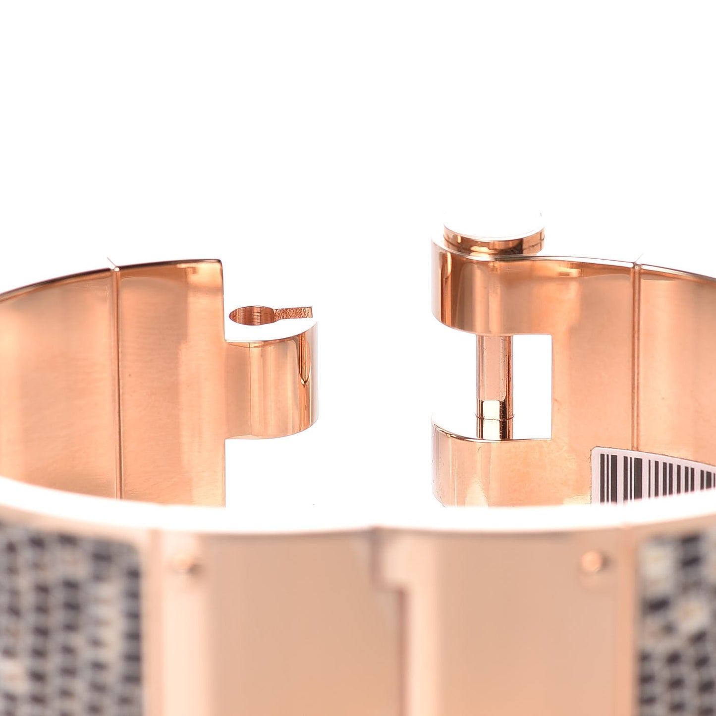 Lizard Charniere Cuir Wide Hinged Bracelet M Ombre