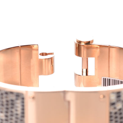 Hermes Lizard Charniere Cuir Wide Hinged Bracelet M Ombre 5 of 5