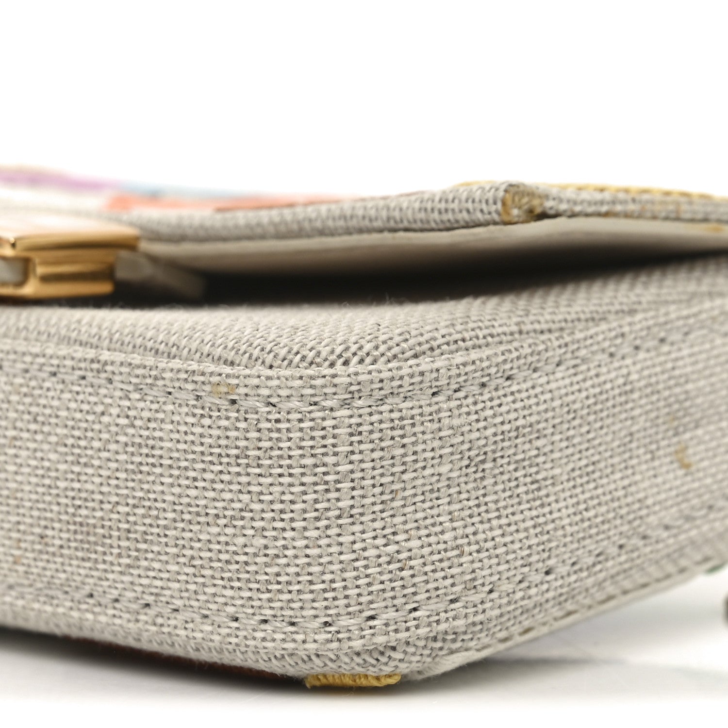 Fendi Kuban Canvas FF Embroidered Nano Baguette Charm Grezzo Multicolor 16 of 17