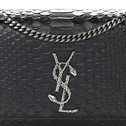 Saint Laurent Python Calfskin Embossed Medium Kate Satchel Black 7 of 13