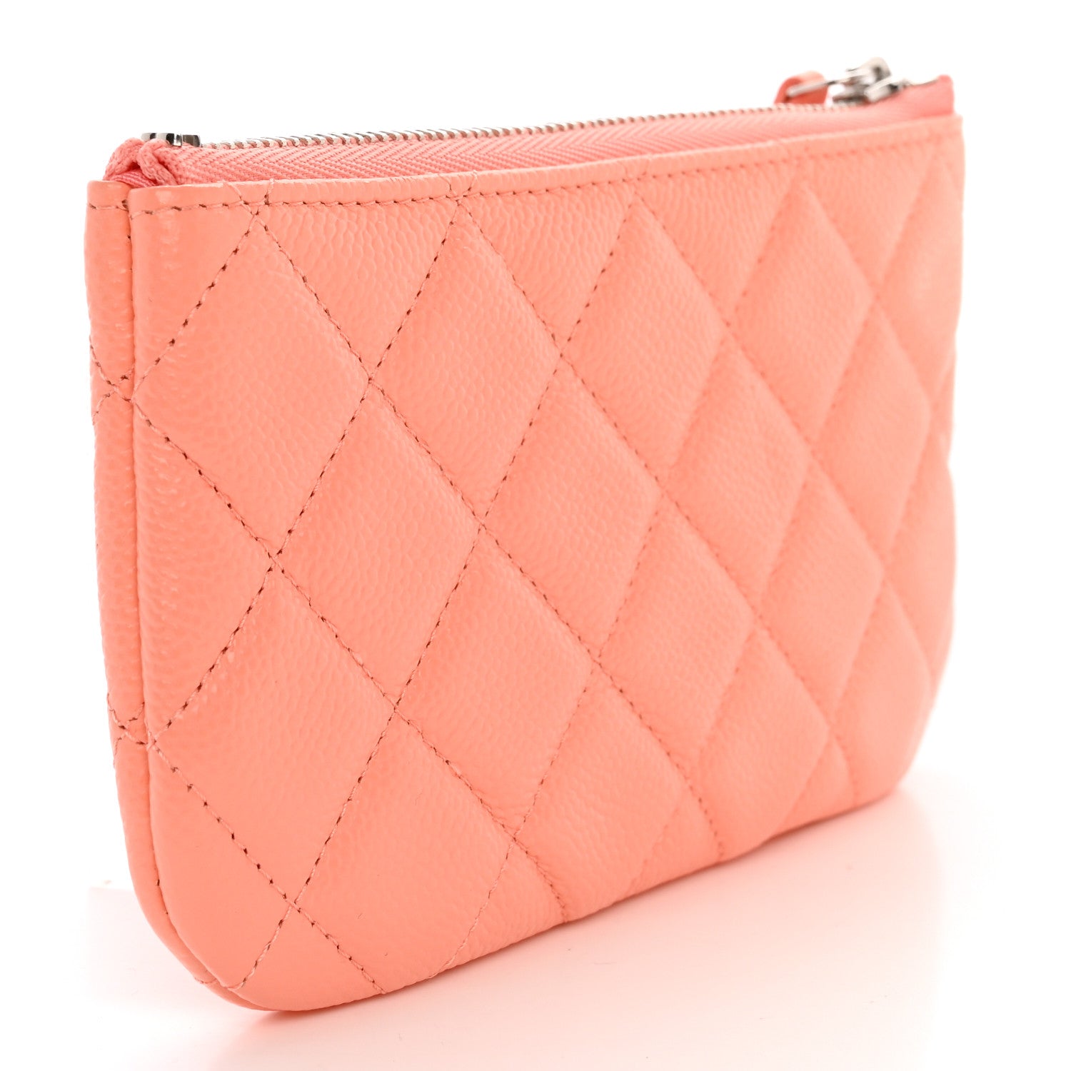 Chanel Caviar Quilted Small Cosmetic Case Coral 3 of 8