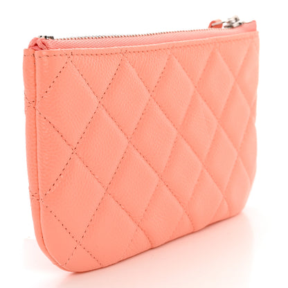 Chanel Caviar Quilted Small Cosmetic Case Coral 3 of 8