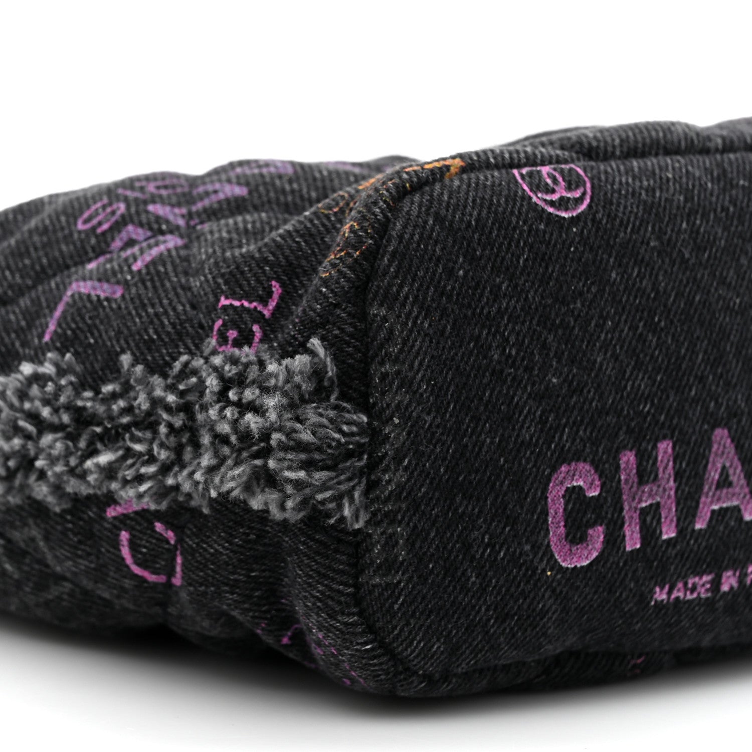 Chanel Denim Quilted Mood Small Bucket With Chain Black Multicolor 10 of 10
