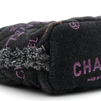 Chanel Denim Quilted Mood Small Bucket With Chain Black Multicolor 10 of 10