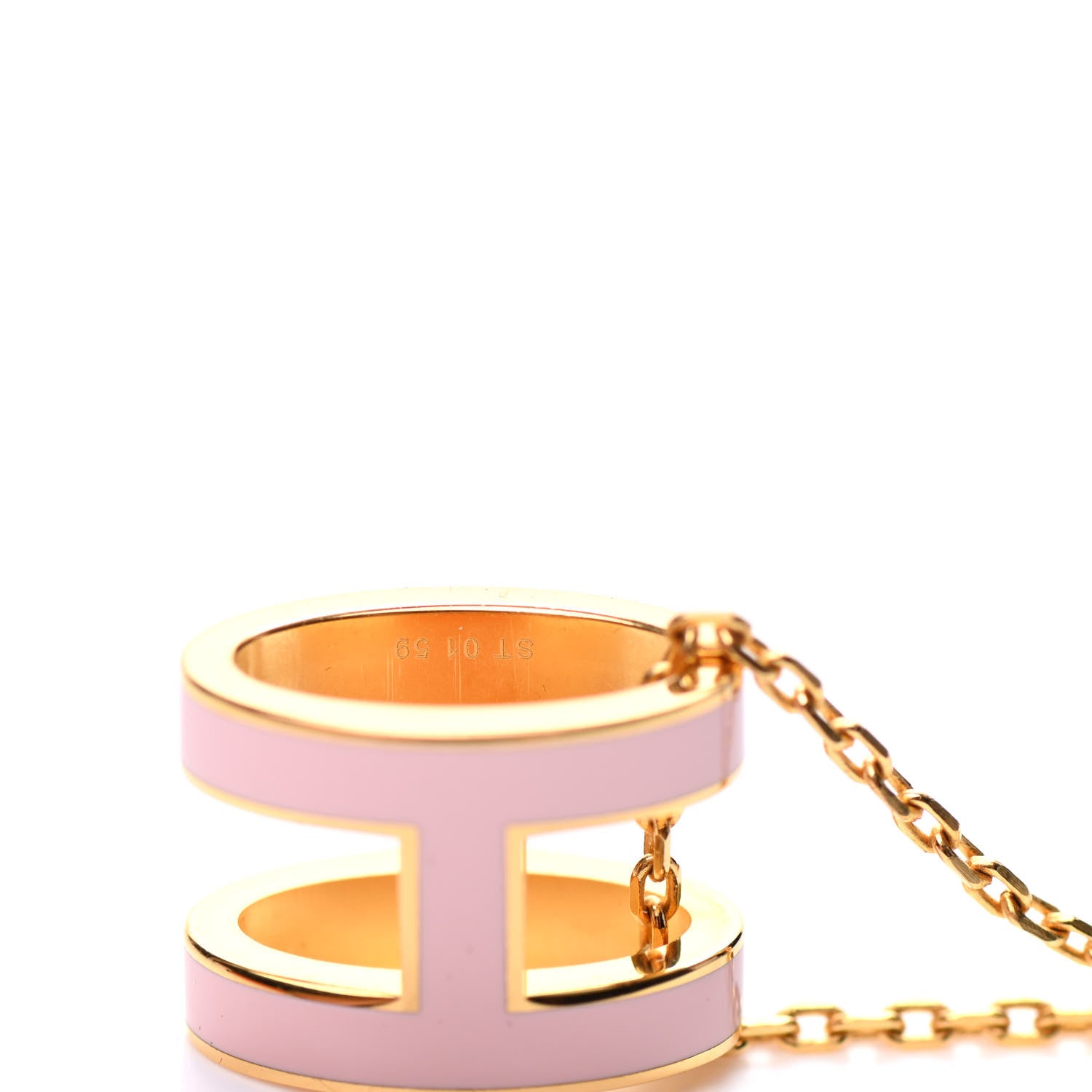 Hermes Lacquered Rose Gold Pop H Pendant Necklace Rose Dragee 6 of 7