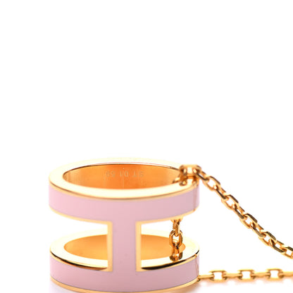 Hermes Lacquered Rose Gold Pop H Pendant Necklace Rose Dragee 6 of 7