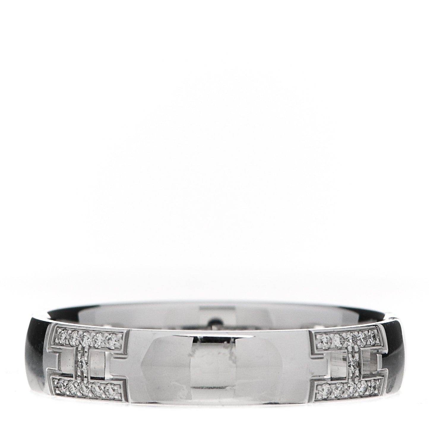 18K White Gold Diamond Ever Herakles Four-Station Wedding Band Ring 51 5.75