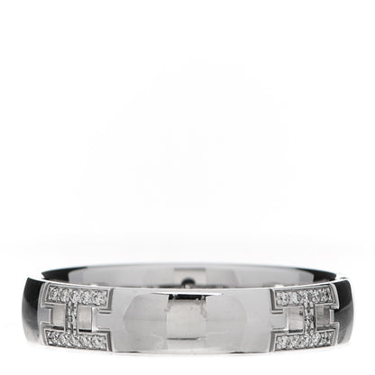 Hermes 18K White Gold Diamond Ever Herakles Four-Station Wedding Band Ring 51 5.75 3 of 7