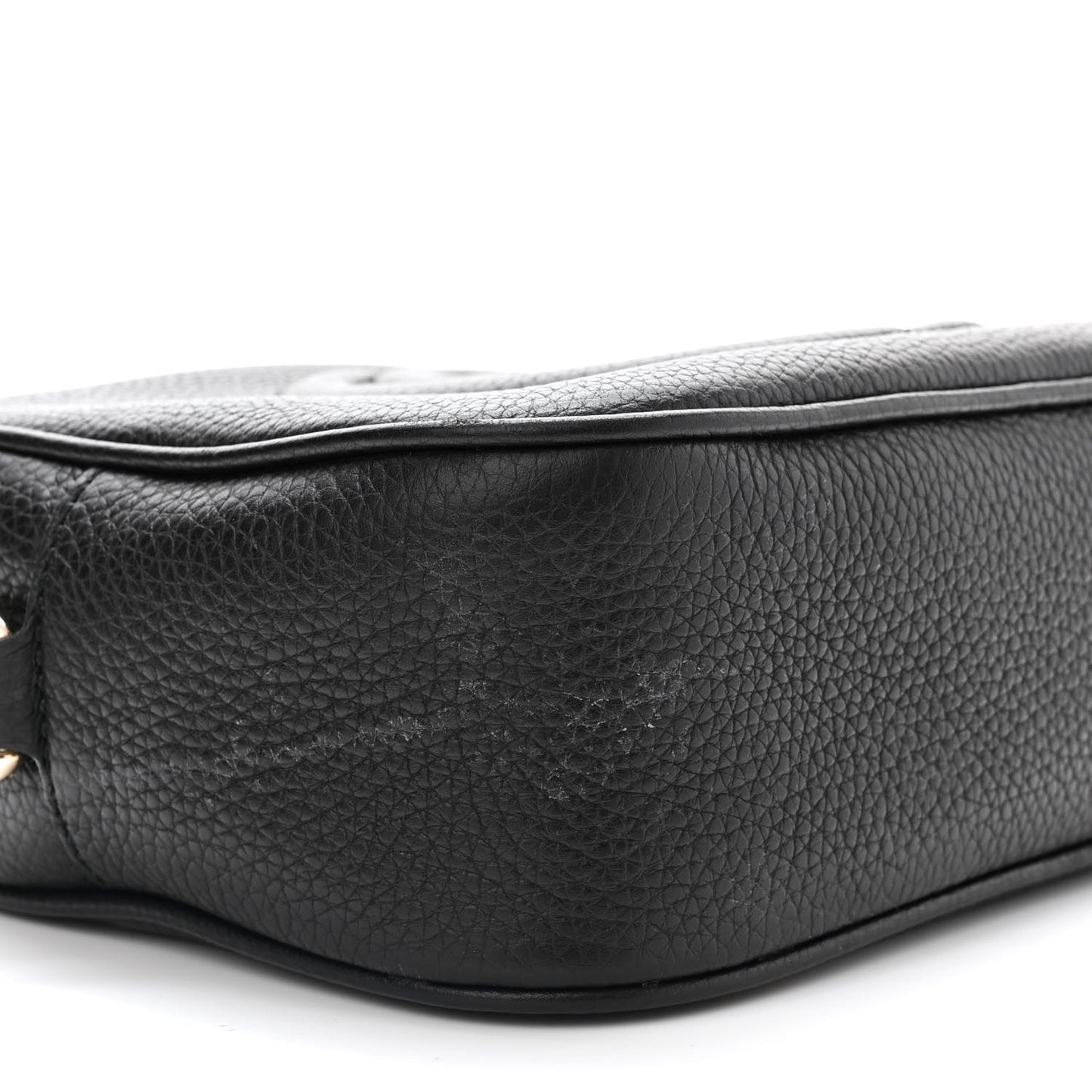 Pebbled Calfskin Small Soho Disco Bag Black