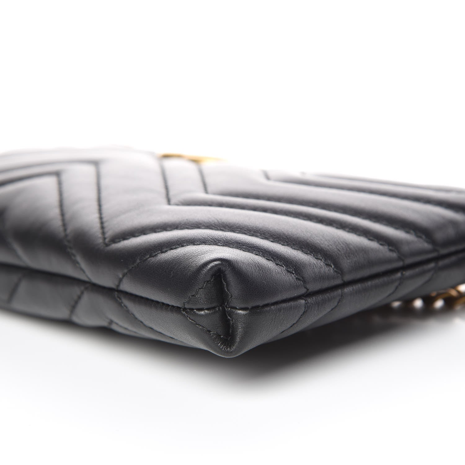 Gucci Calfskin Matelasse Mini GG Marmont Chain Bag Black 6 of 9