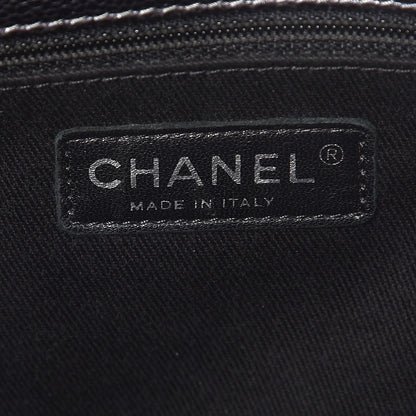 Chanel Iridescent Quilted Chic Caviar Shopping Tote Dark Silver 6 of 8