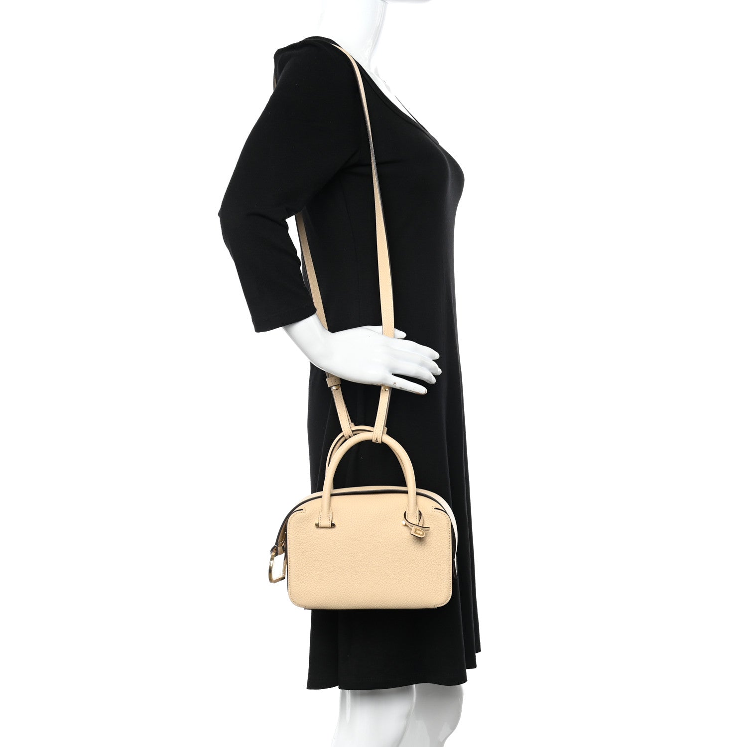 Delvaux Taurillon Soft Mini Cool Box Satchel Dune 2 of 8