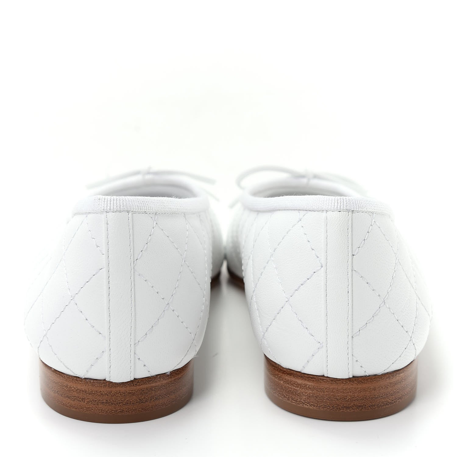 Chanel Lambskin Quilted Cap Toe Ballerina Flats 40 White 7 of 11