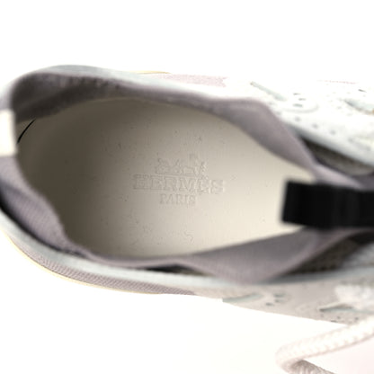 Hermes Mesh Calfskin Action Sneakers 38 Gris Clair Multicolor 7 of 10