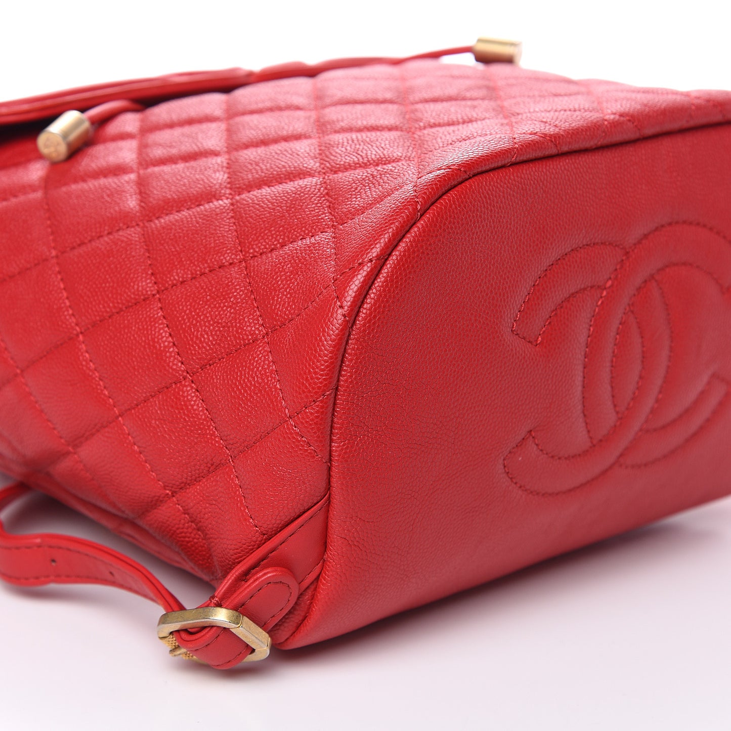 Caviar Quilted Filigree Backpack Red