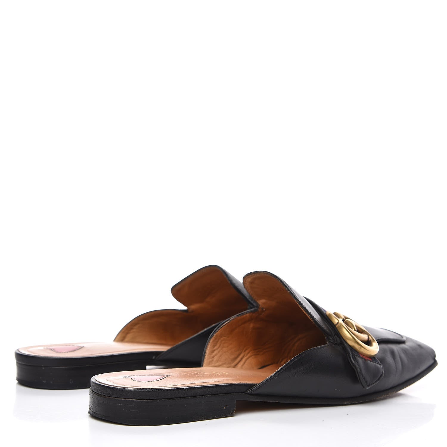Gucci Calfskin Web Womens Peyton GG Slippers 36.5 Black 4 of 12