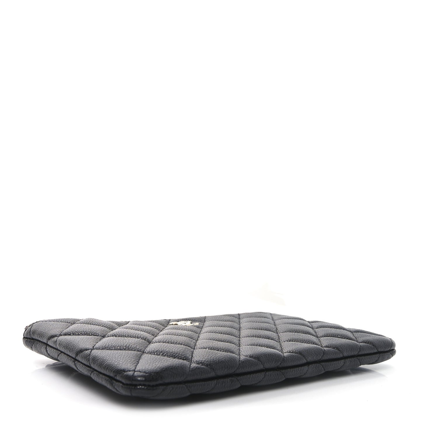 Caviar Quilted Small Zipped Pouch Black